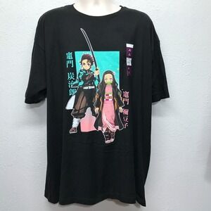 Demon Slayer T Shirt Nezuko Tanjiro Kamado Size Adult 2XL Black Short Sleeve NWT